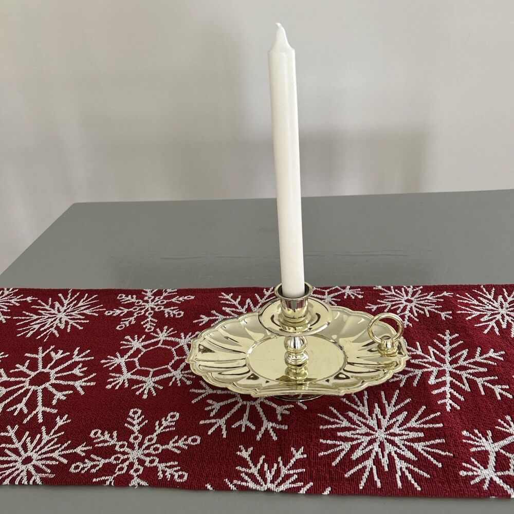 Vintage Homco Gold Candle Holder With White Candle